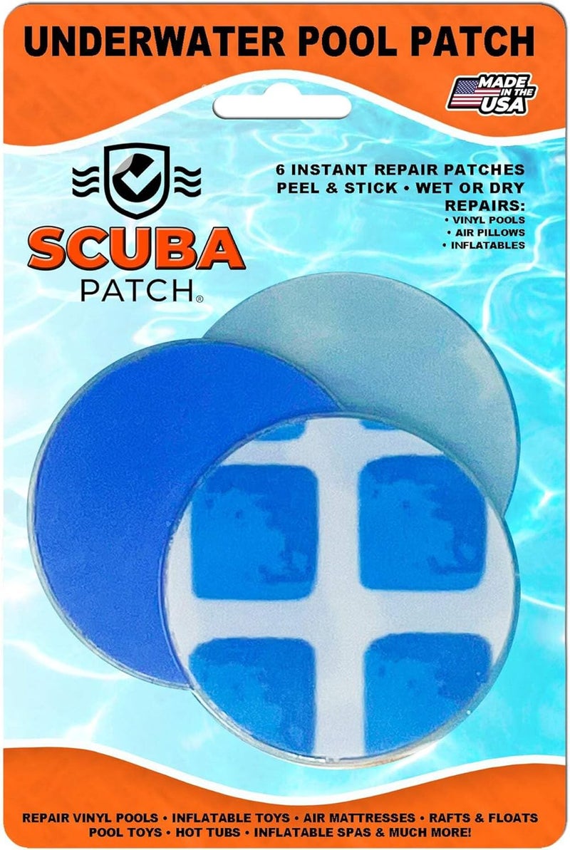 Pool Above All-in-One Repair Kit for Above-Ground Pools | Fast, Underwater-Capable Peel-and-Stick OR Adhesive Glue-Down Vinyl Patches & for Easy Set and Frame Pools 2-1/2 Inch Peel and Stick - Image 2